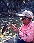 Chuck Edghill with a smallmouth bass caught on the Susquehanna River just above Conowingo Dam. Circa 1975.