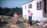 Inky and Mary Moore at their home near Carlisle, Pennsylvania. They moved from downtown Carlisly to this trailer while Inky built their new home. Inky was a long-time fishing buddy, an avid fly fisher