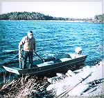 Chuck Edghill on the Blackwater River in early spring. 1970ish.
