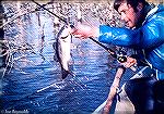 Joe Reynolds with a largemouth bass from a pond on Maryland's Eastern Shore. Early 70s. Photo by Chuck Edghill.