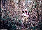 Tom Cooney, in full trout fishing regalia, walks along the trail beside Pennsylvania's Yellow Breeches in April 1968.