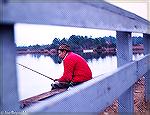 Fishing buddy Bill Brighoff crappie fishing on the Little Blackwater River on Maryland's Eastern Shore, December 1968. Brighoff owned Sportsmans Chance Marina on the Little Choptank River.