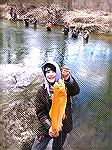 Carson Bredesen got to go trout fishing with his dad at Rocks Park in Harford County, Maryland on opening day of trout season 2013 and managed to catch this whopper of a golden rainbow on a spinner. P