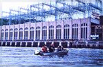 Anglers fish for shad below Conowingo Dam on the Susquehanna River in Maryland. June 1971.