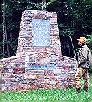 Tom Cooney at the Joe Brooks Memorial on the banks of Big Hunting Creek near Thurmont, Maryland. Brooks was a well-know outdoors writer and one of the founders of the Brotherhood of the Jungle Cock.